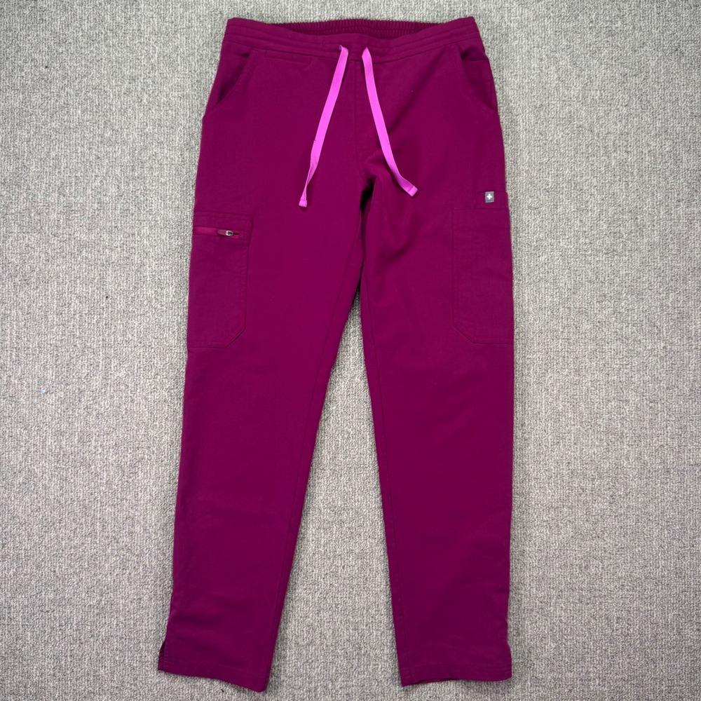 FIGS XS Petite Yola Skinny Scrub Pants Night Mauve Purple EUC 11-Pocket‎